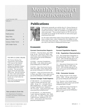 US Census Bureau Order Form