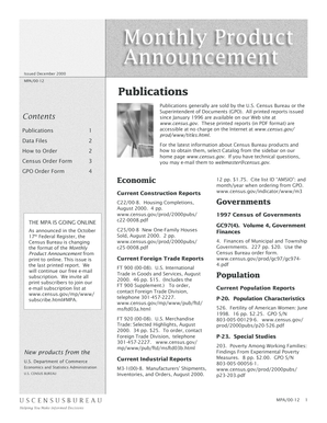 US Census Bureau Order Form