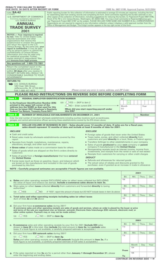 US Census Bureau Annual Trade Survey Form SA-42