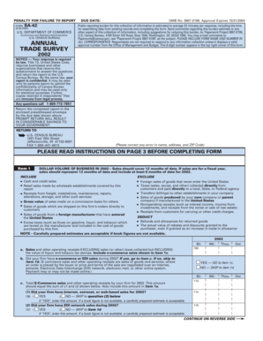 Trade Survey Form SA-42