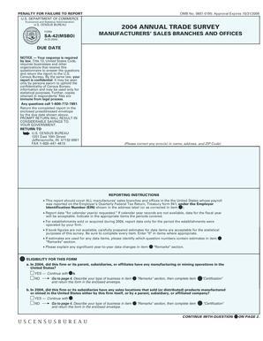 US Census Bureau Form SA-42(MSBO)