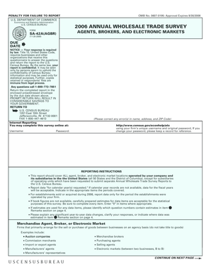 US Census Bureau Wholesale Trade Survey Form