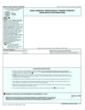 US Census Bureau Wholesale Trade Survey Form