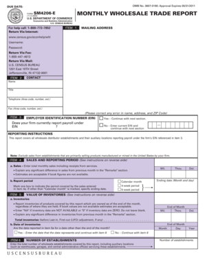 US Monthly Wholesale Trade Report