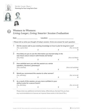 Women to Women Session Evaluation