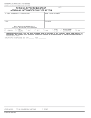CMS-1666 Form Request for Additional Information