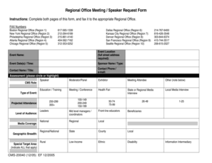 Regional Office Meeting Speaker Request Form