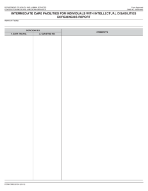 CMS-3070H Deficiencies Report