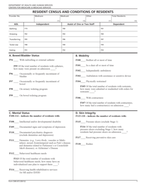 Resident Census and Conditions of Residents