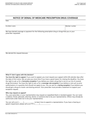 Notice of Denial of Medicare Prescription Drug Coverage