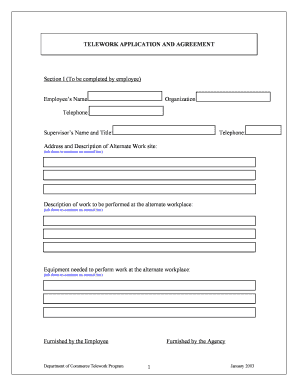 Telework Application and Agreement