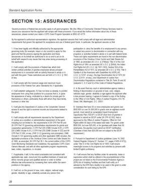 Standard Application Forms Assurances