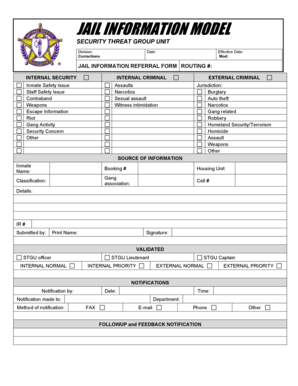 Jail Information Referral Form