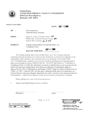 Virginia Graeme Baker Pool and Spa Safety Act Compliance Form