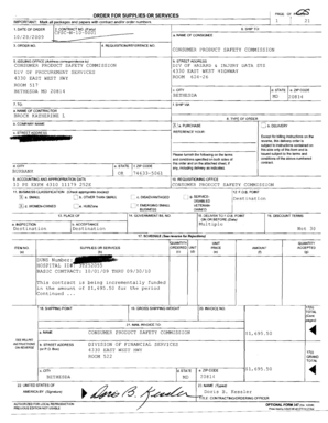 US Federal Purchase Order Form
