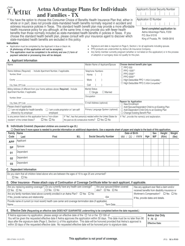 Aetna Advantage Plans for Individuals and Families TX Preview on Page 1