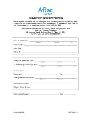 Request for Beneficiary Change