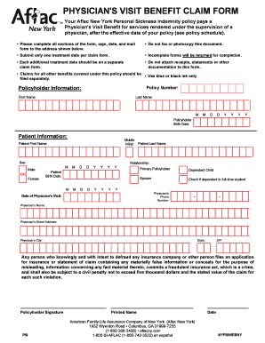Physician's Visit Benefit Claim Form