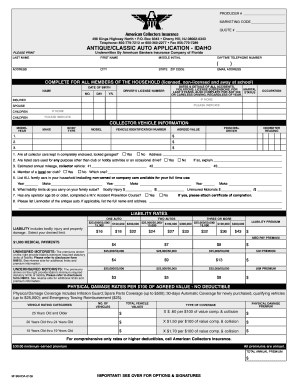 Antique Classic Auto Application Idaho