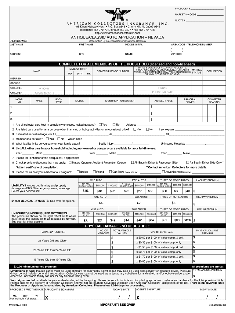 ANTIQUECLASSIC AUTO APPLICATION NEVADA Preview on Page 1