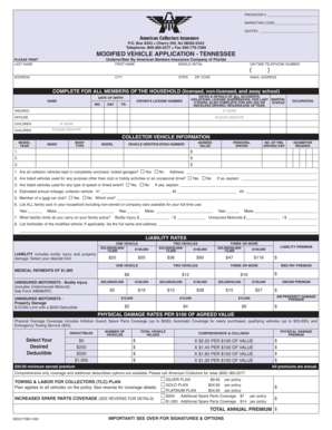 Tennessee Modified Vehicle Application