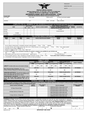 Antique Auto Application - Utah