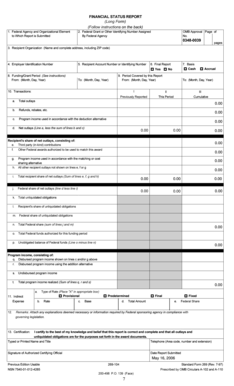 Financial Status Report Form