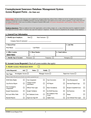 Unemployment Insurance Database Access Request Form