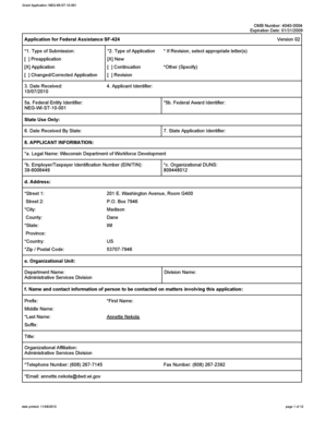 Federal Assistance Application SF-424