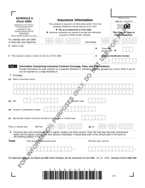 Schedule A (Form 5500) Insurance Information