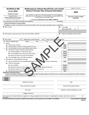 Schedule MB Multiemployer Defined Benefit Plan Form 5500