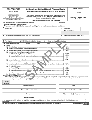 Schedule MB Multiemployer Defined Benefit Plan