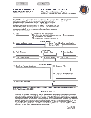 Form LS-570 Carrier’s Report