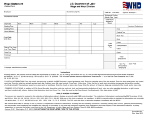 Wage Statement Form WH-501