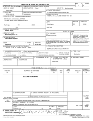 US Federal Order for Supplies or Services