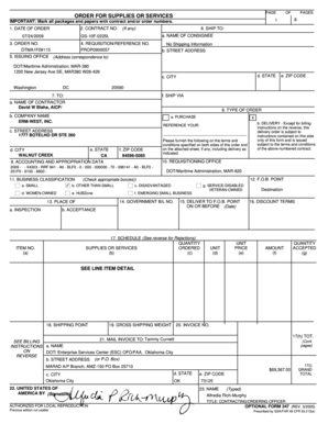 US Federal Order for Supplies or Services