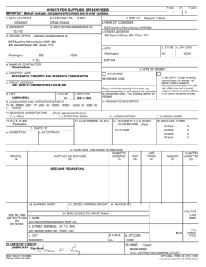 Order for Supplies or Services