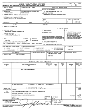 US Federal Order for Supplies or Services