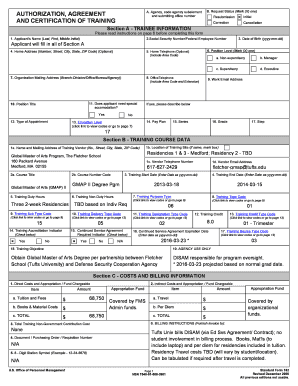 US Federal Training Authorization Agreement