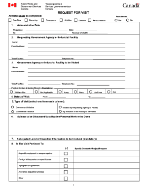 Request for Visit Form