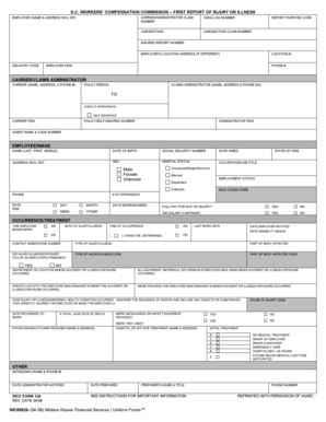 South Carolina Workers’ Compensation First Report