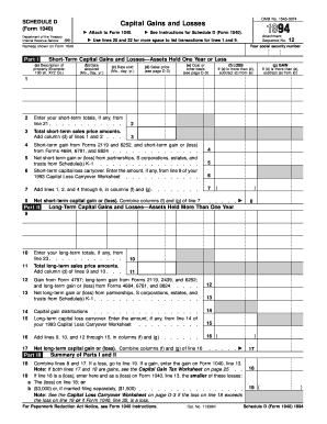 Schedule D (Form 1040) 1994