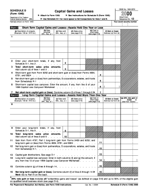 Form 1040 instructions - 2000 Form 1040 (Schedule D). Capital Gains and Losses - irs