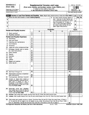 Schedule E Form 1040