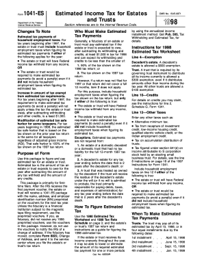 Form 1041-ES Estimated Income Tax for Estates and Trusts