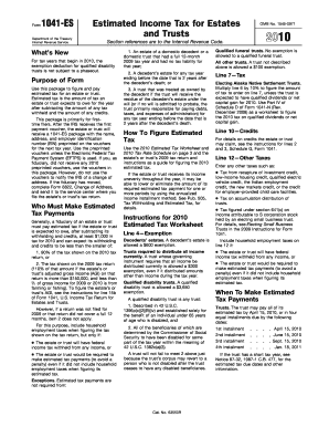 Form 1041-ES Estimated Income Tax for Estates and Trusts