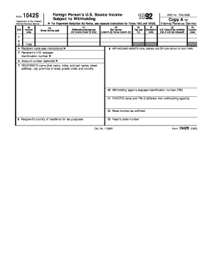 1042 s foreign persons us source income subject to withholding andor form