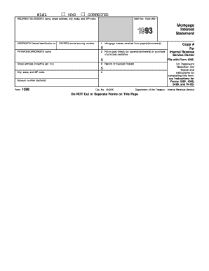 Form 1098 Mortgage Interest Statement