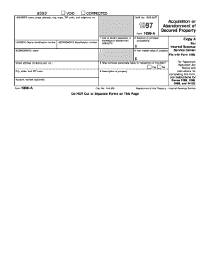 IRS Form 1099-A