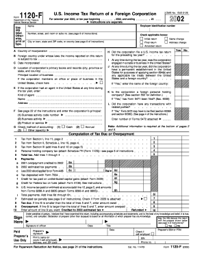 US Foreign Corporation Income Tax Return